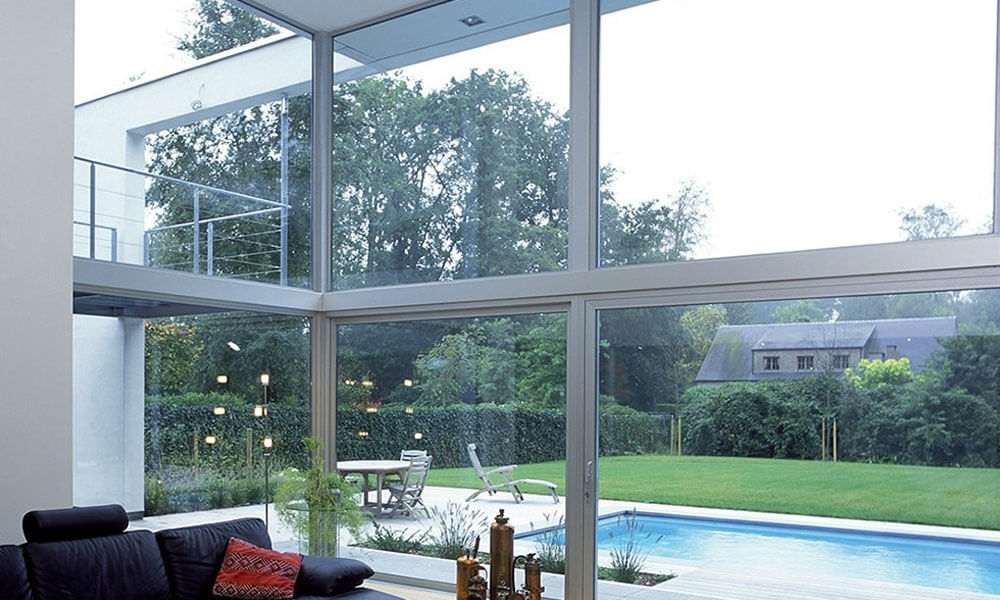 light grey aluminium windows