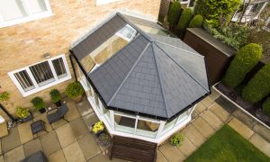 Grey tiled roof uPVC conservatory