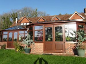 brown timber conservatory