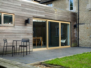 oak sliding patio door