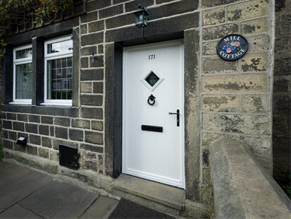 traditional white front door