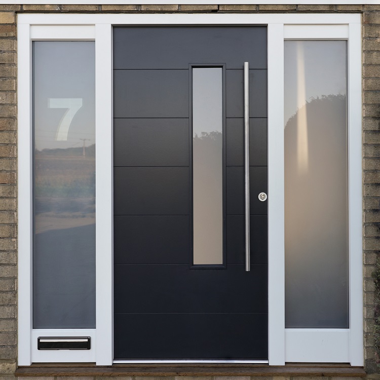 modern black timber front door