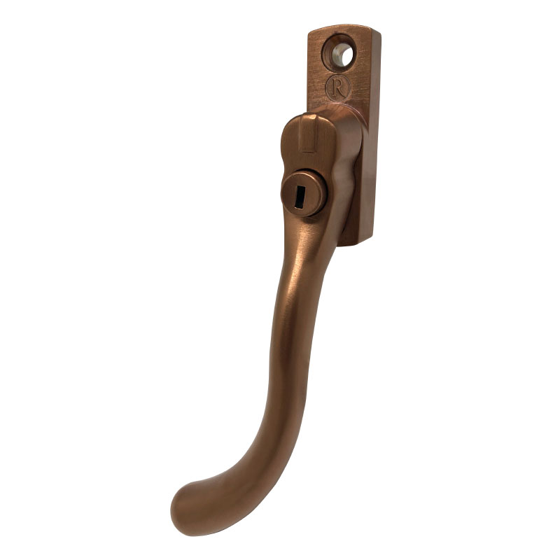chrome pear drop brushed copper window handle