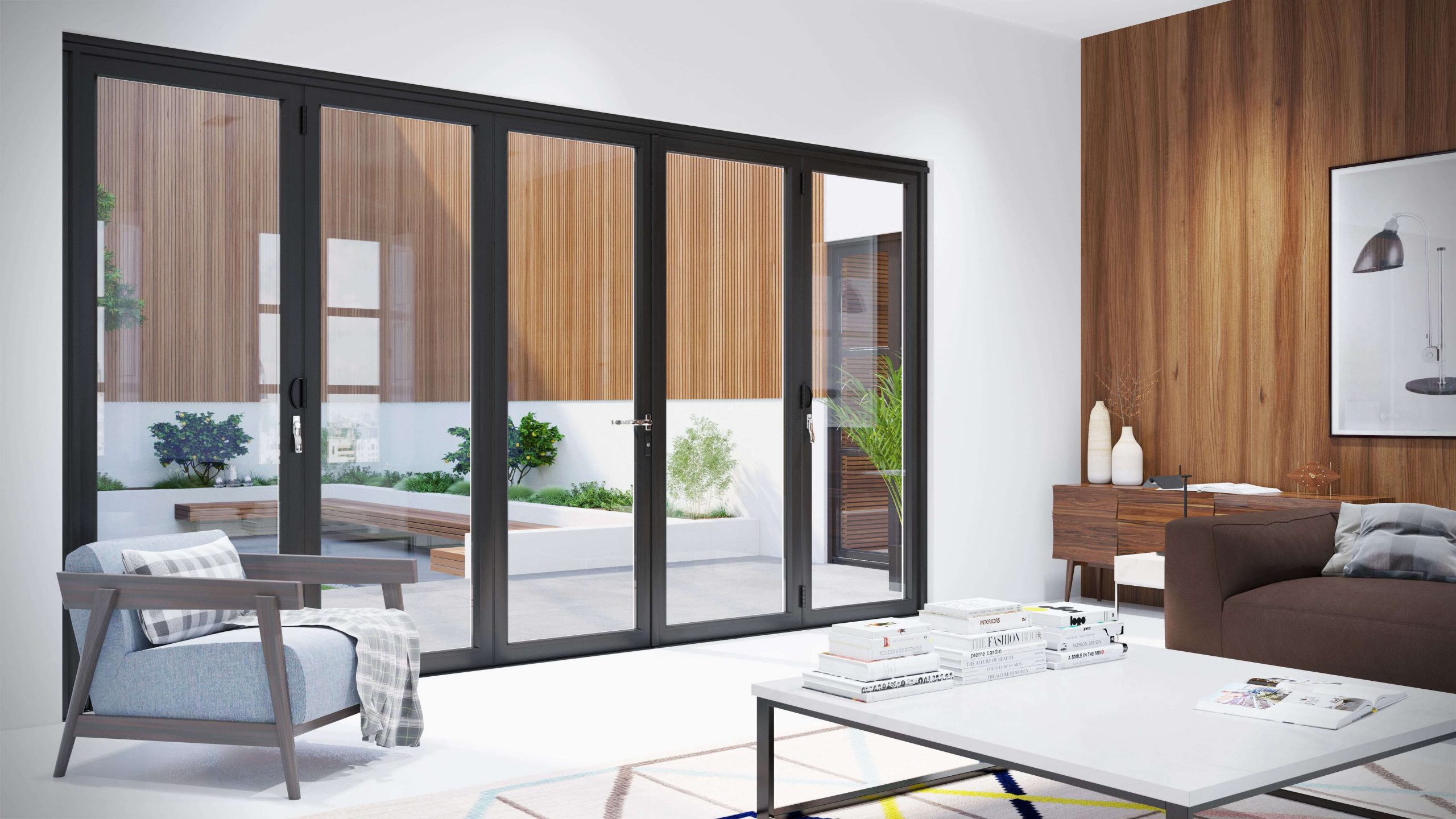 black aluminium bifold doors