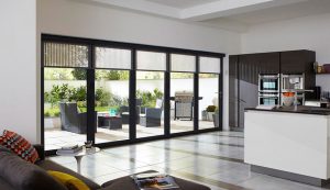 black origin bifold door