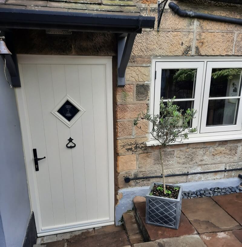 cream front door