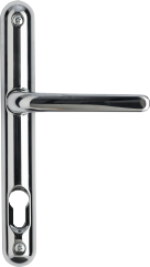 silver door handle