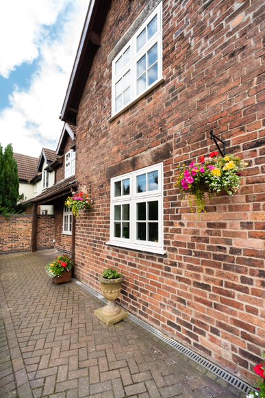 cream flush sash windows